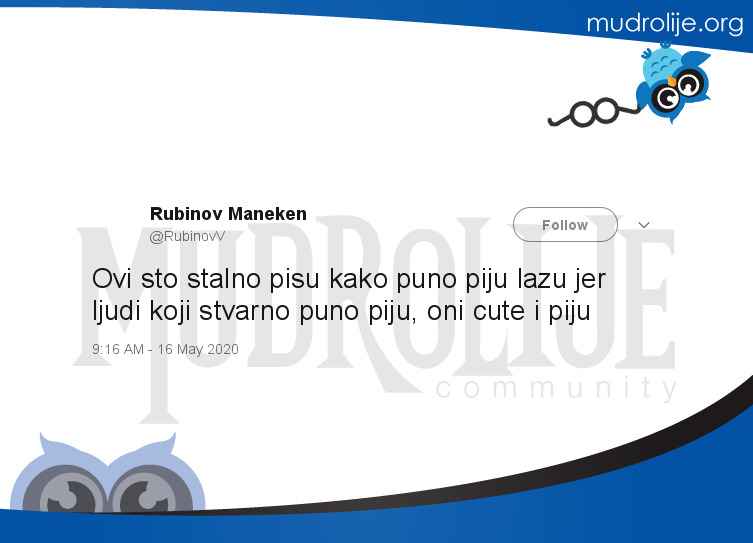 @RubinovV – Ovi Sto Stalno Pisu Kako Puno Piju Lazu Jer Ljudi Koji ...